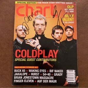 Chris Martin & Coldplay Autographed Chart Magazine July/August 2005 (READ DESC)